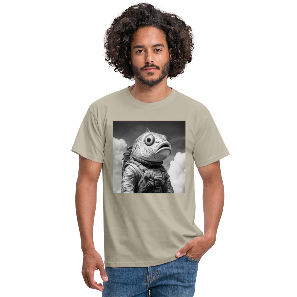 En ensam simtur i universum, T-shirt herr - sandbeige