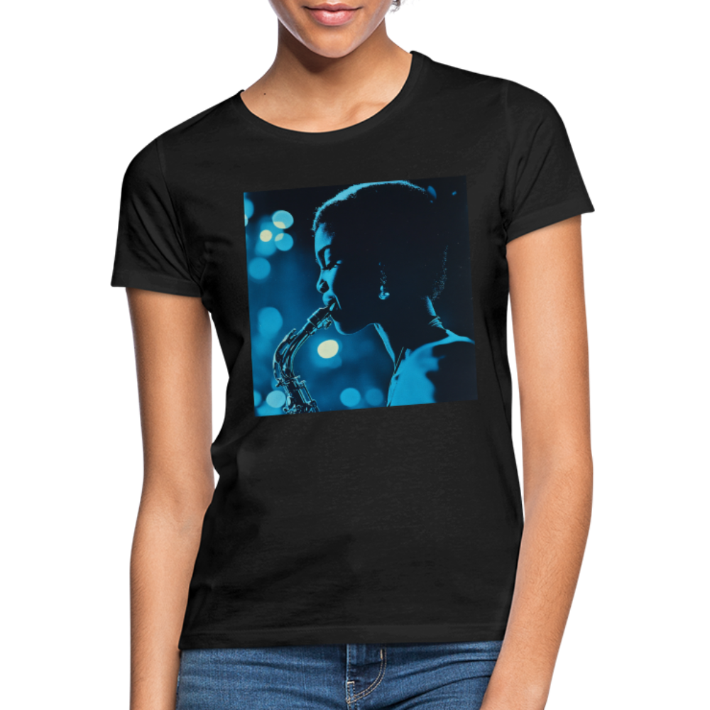 Blå toner i skymningen, T-shirt dam - svart