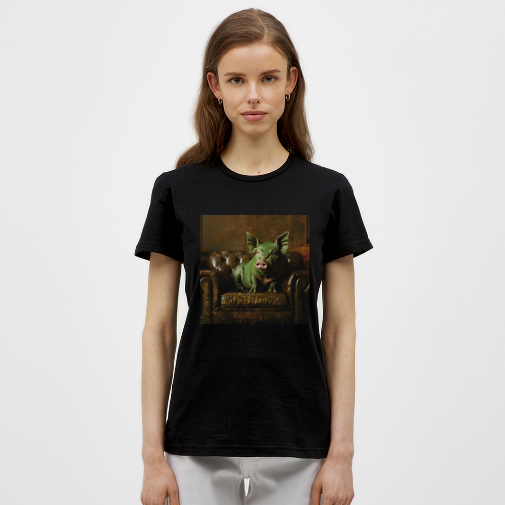 Grön Elegans, T-shirt dam - svart