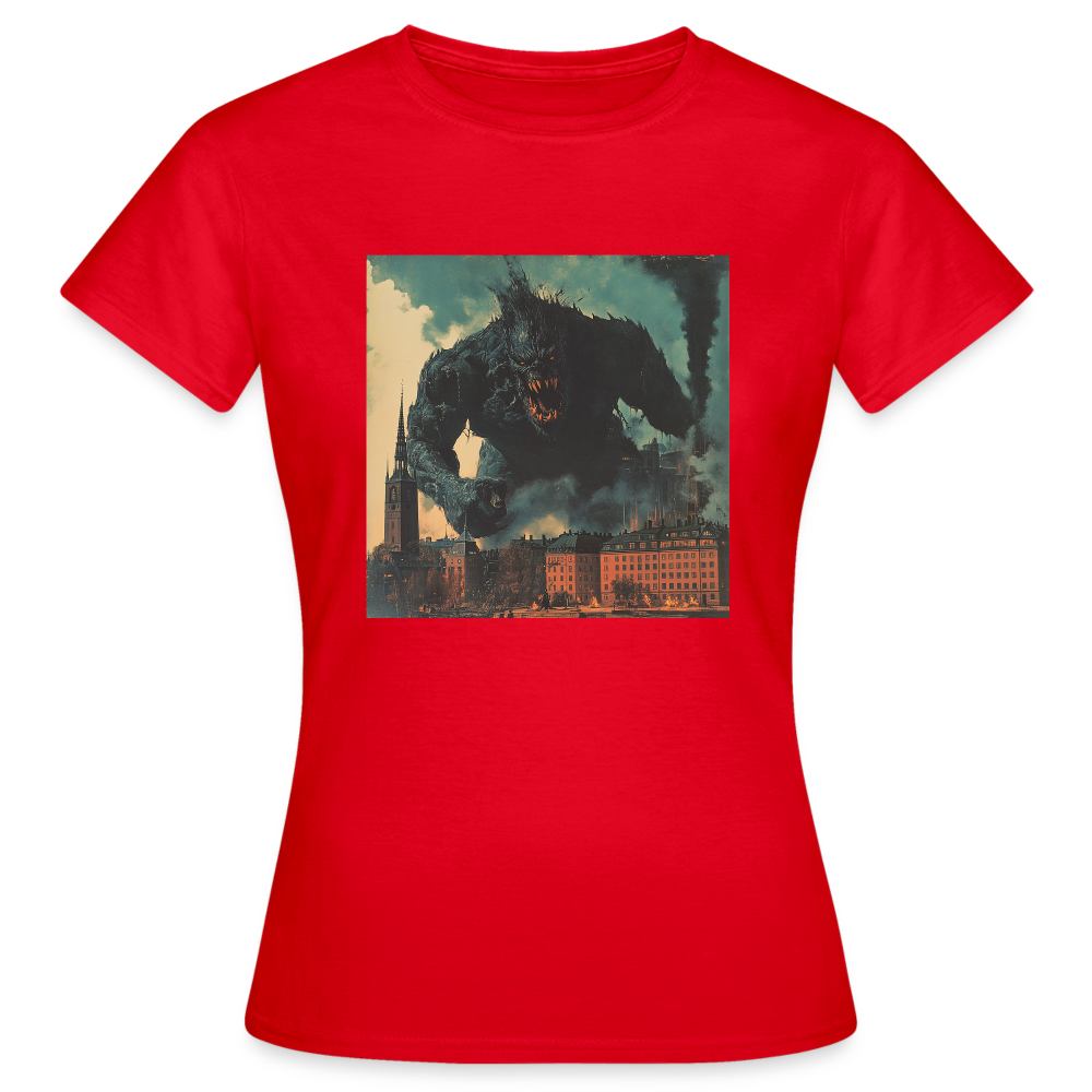 Helvetesstorm över Staden, T-shirt dam - röd