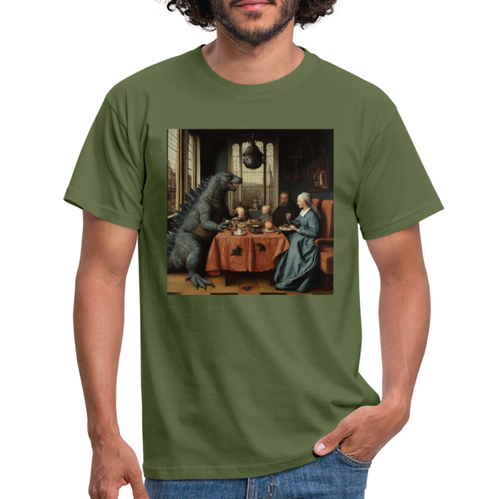 Familjens Fest med Gäst,T-shirt herr - Militärgrön