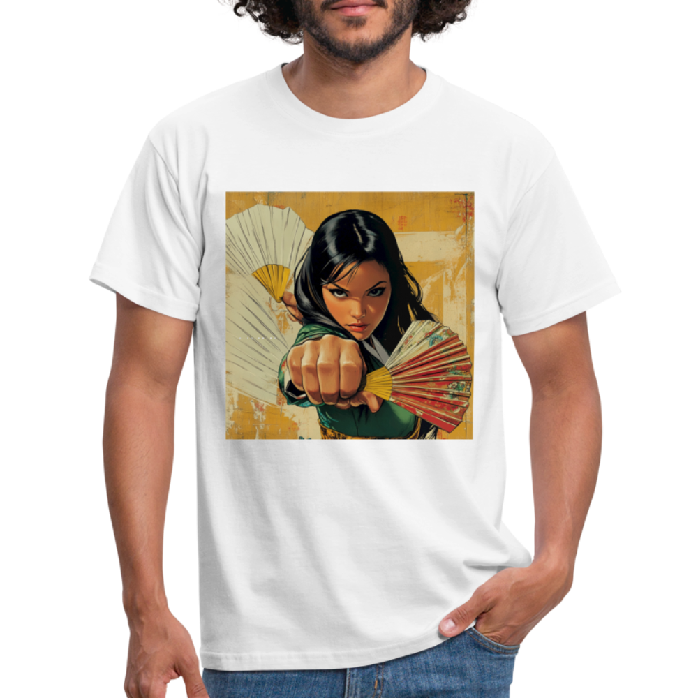 Blå Lotus, T-shirt herr - vit