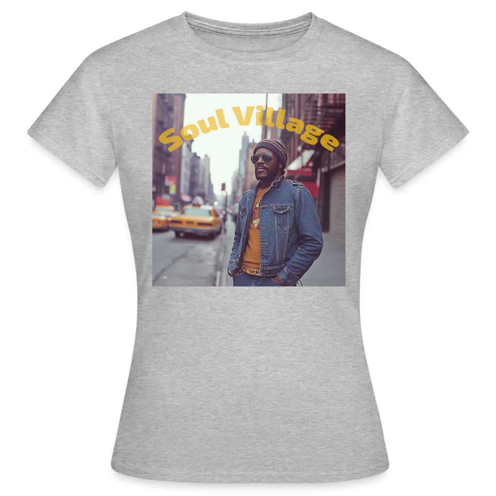 Soul Village, T-shirt dam - gråmelerad