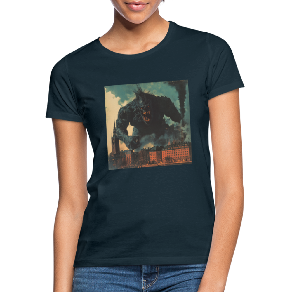 Helvetesstorm över Staden, T-shirt dam - marinblå