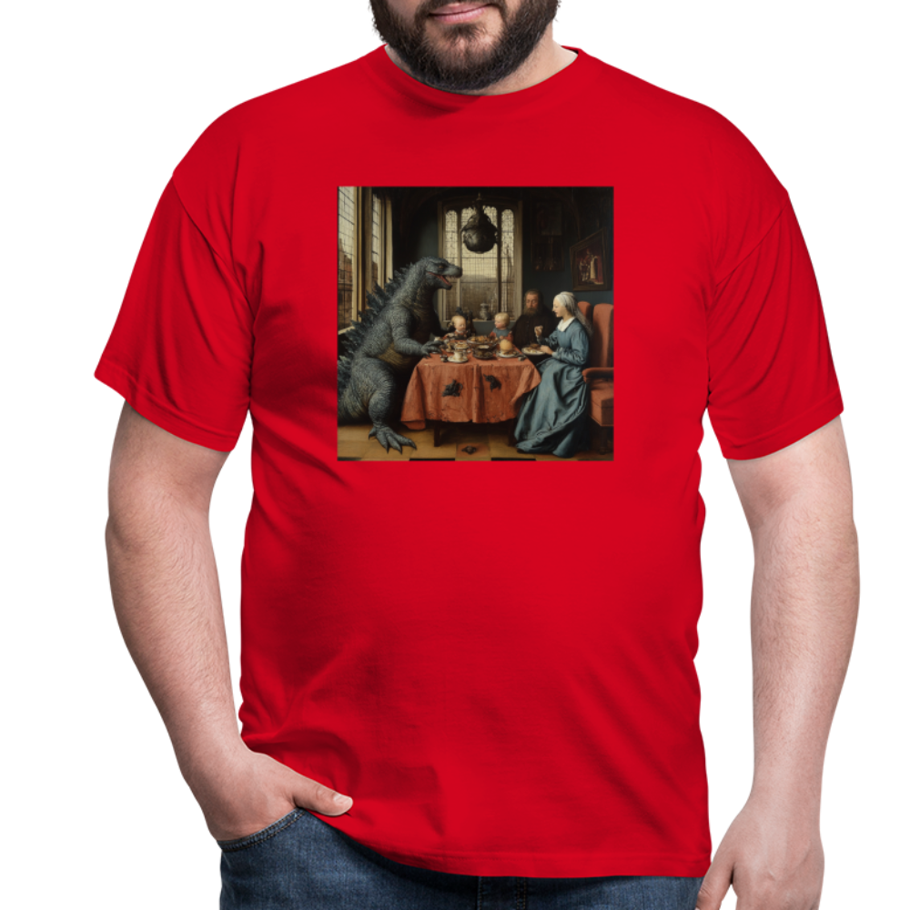 Familjens Fest med Gäst,T-shirt herr - röd