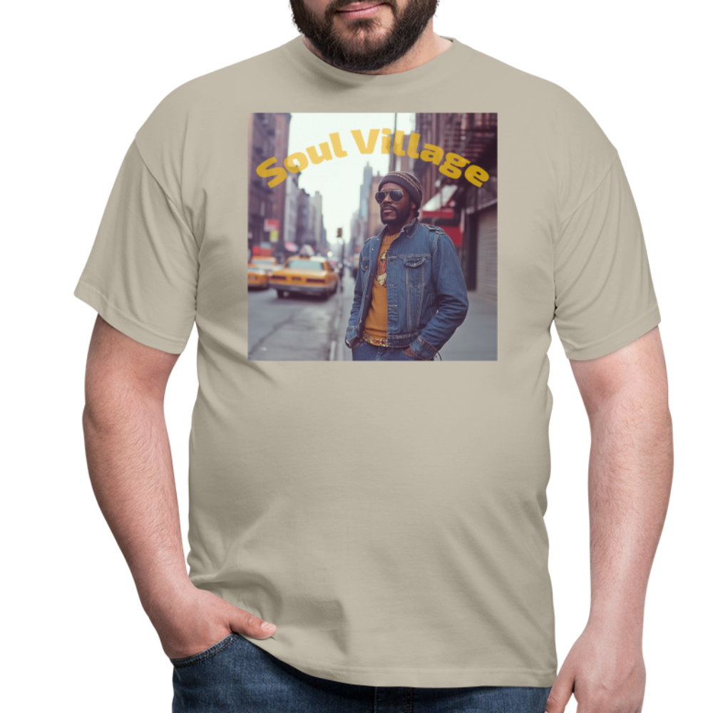 Soul Village, T-shirt herr - sandbeige