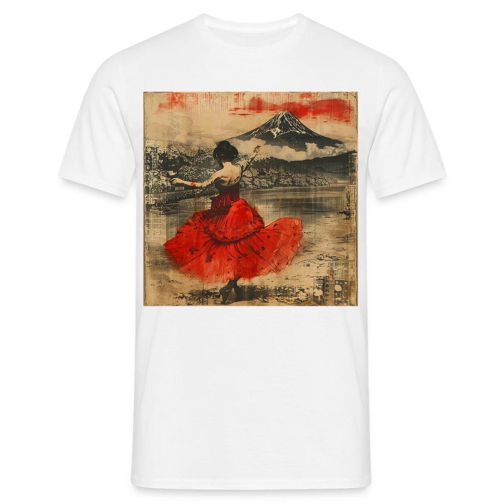 Flamenco i Solens Land, T-shirt herr - vit