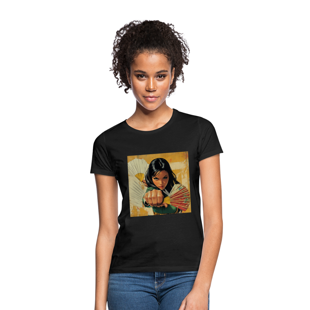 Blå Lotus , T-shirt dam - svart