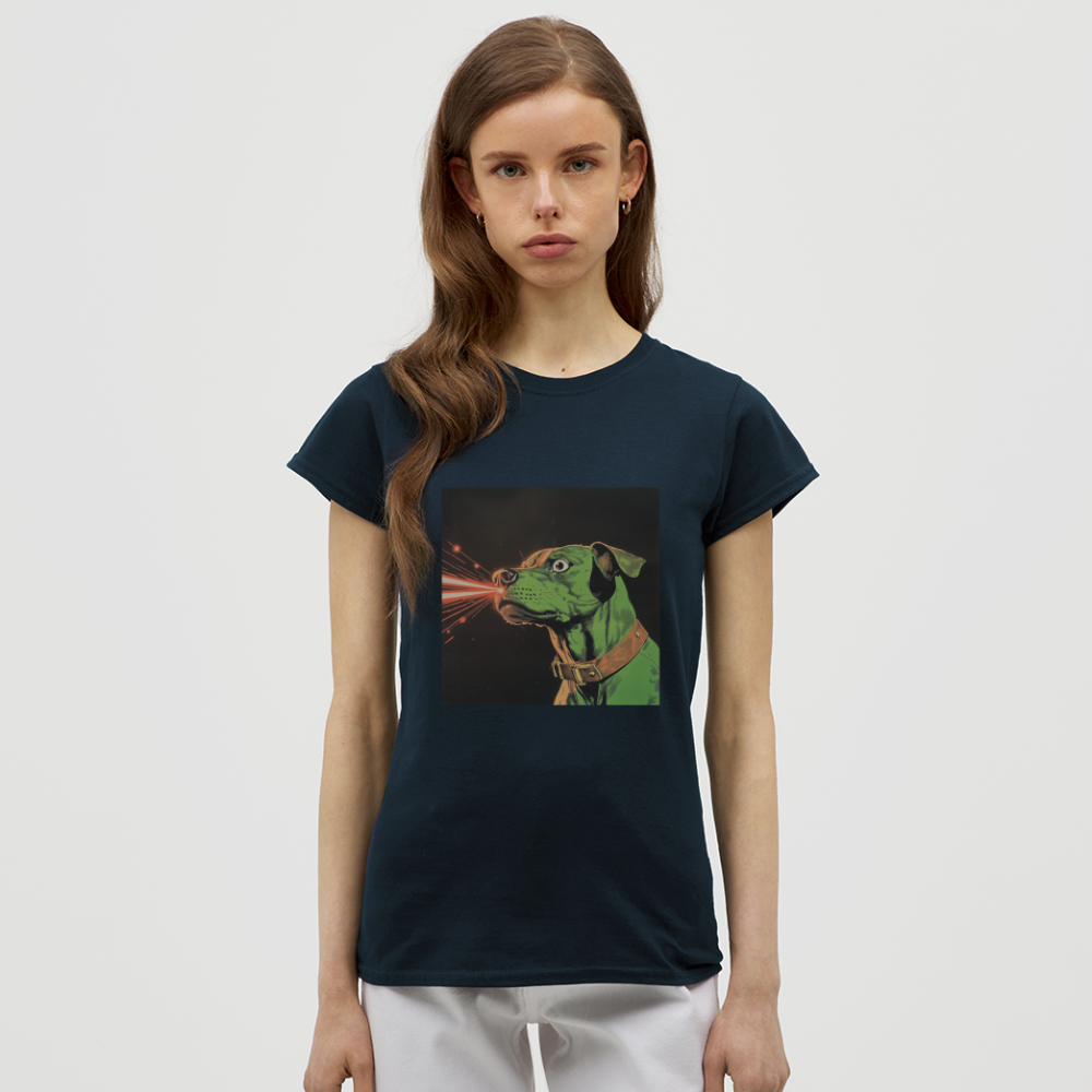Strålhunden, T-shirt dam - marinblå