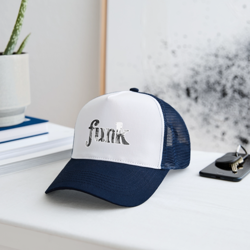 Funk Vibes, Trucker Cap - vit/marinblå