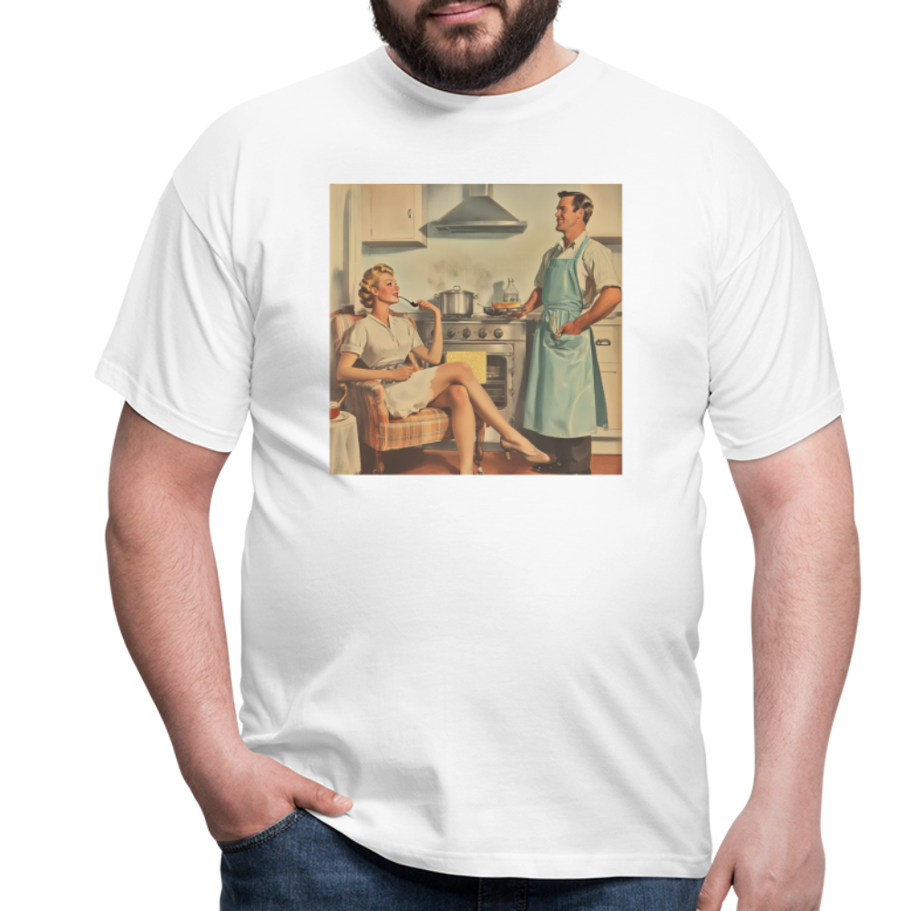 Äta bör man - annars dör man, T-shirt herr - vit