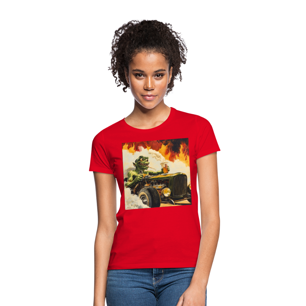 Ragg-Rex, T-shirt dam - röd