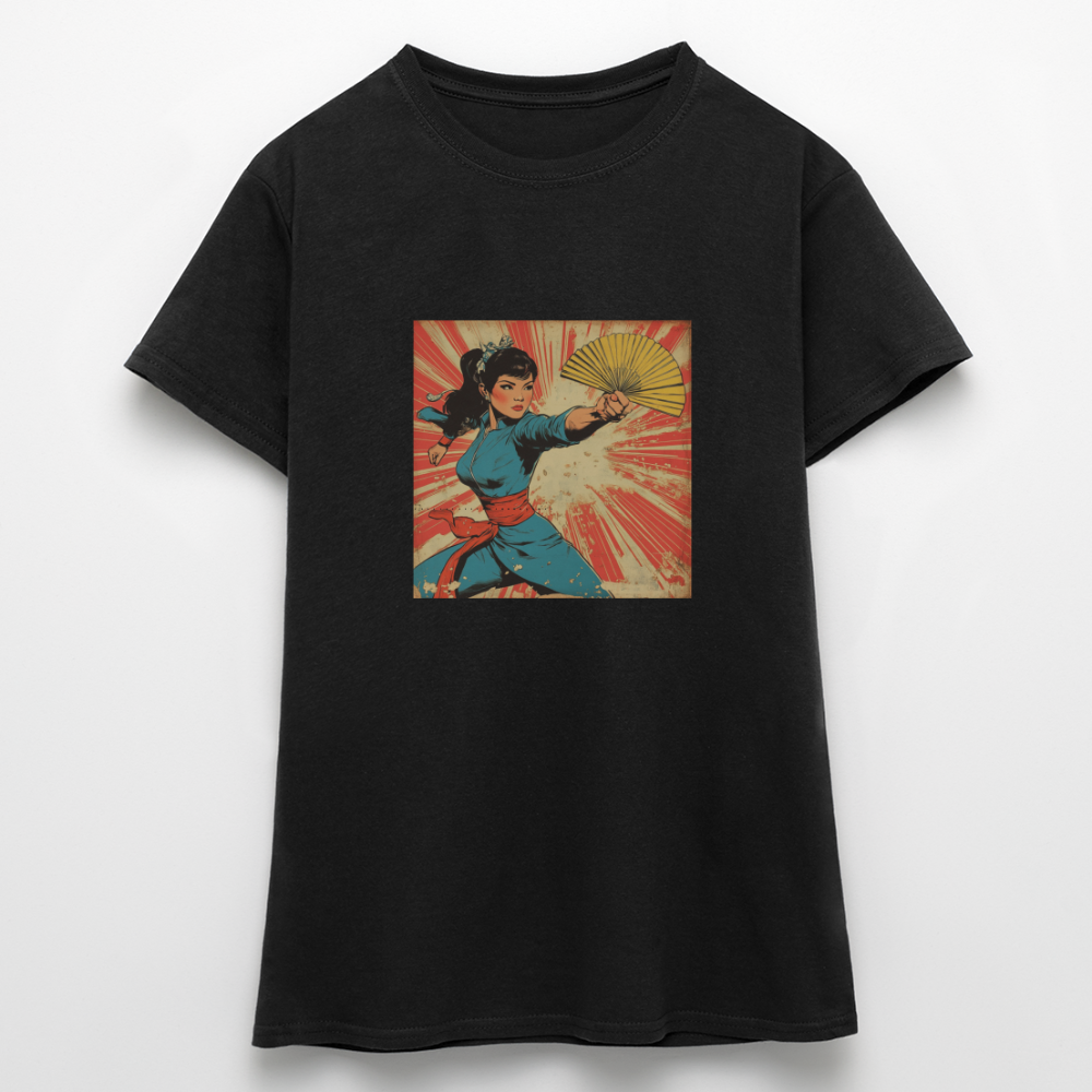 Solfjädern, T-shirt dam - svart