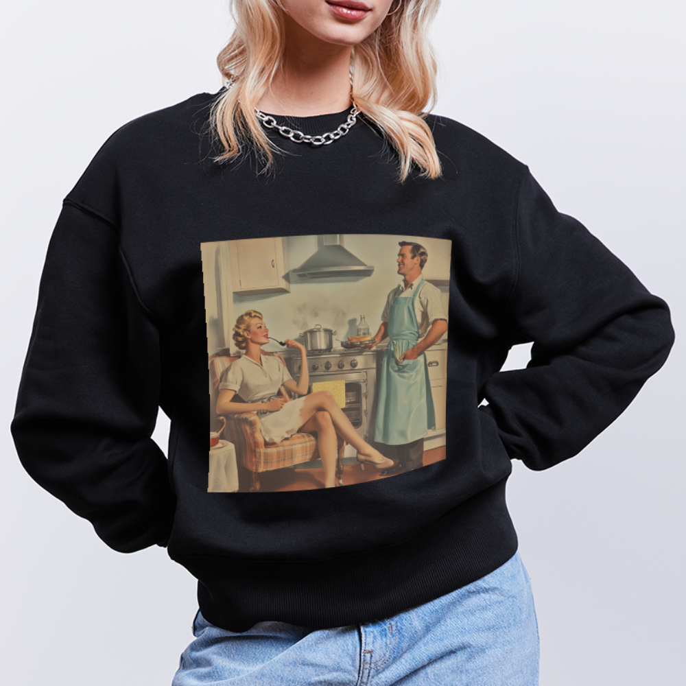 Äta bör man - annars dör man, Ekologisk oversizetröja RADDER unisex från Stanley/Stella - svart