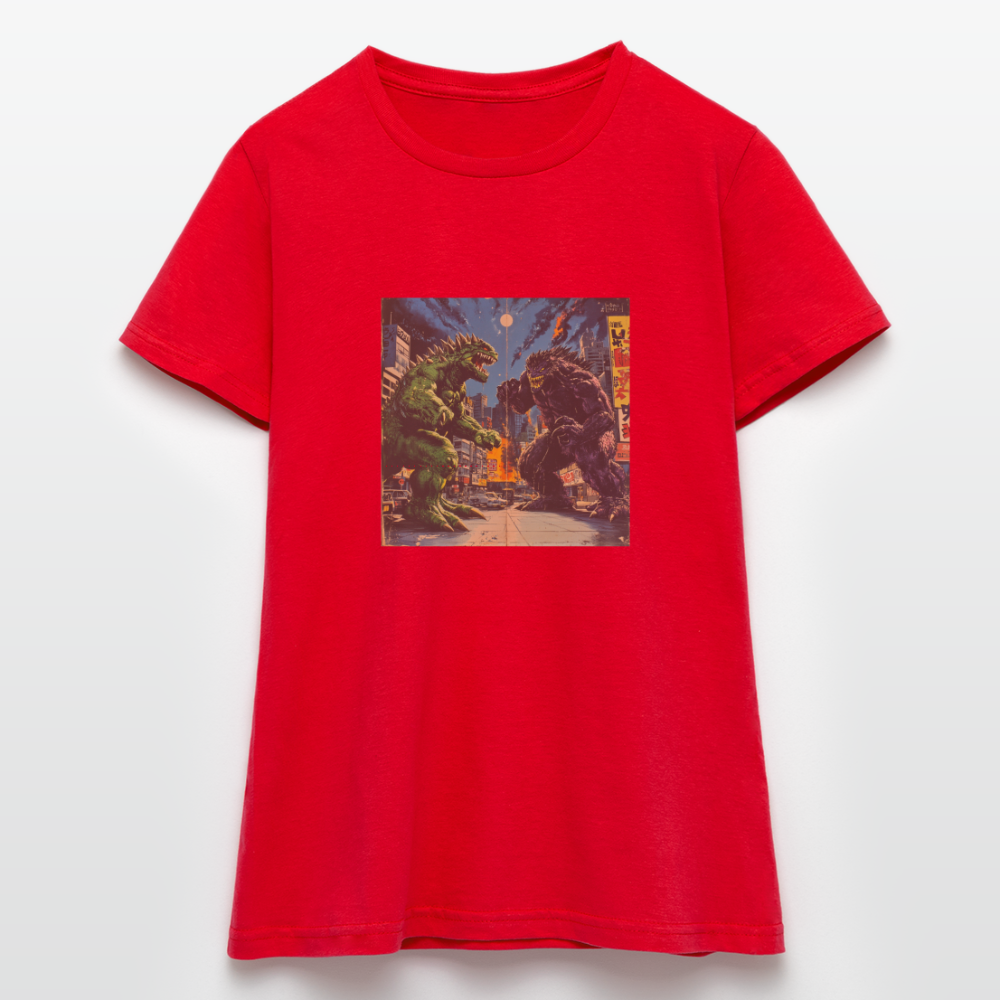 Kampen vid Solnedgången, T-shirt dam - röd