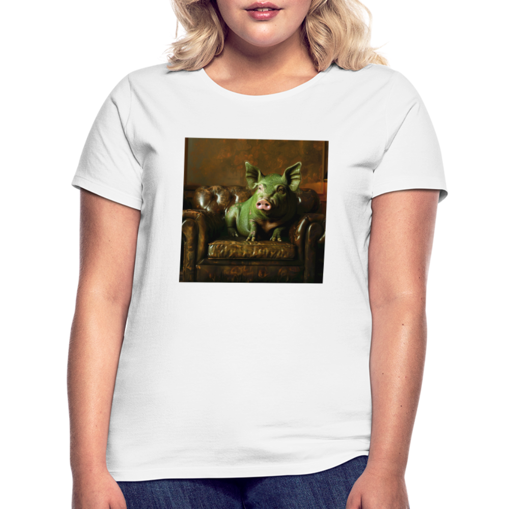 Grön Elegans, T-shirt dam - vit