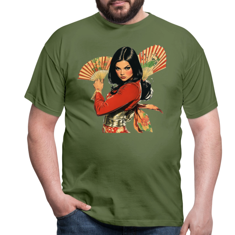 Dansen med Solfjädrar: Vindens krigare, T-shirt herr - Militärgrön