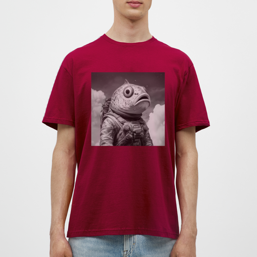 En ensam simtur i universum, T-shirt herr - tegelröd