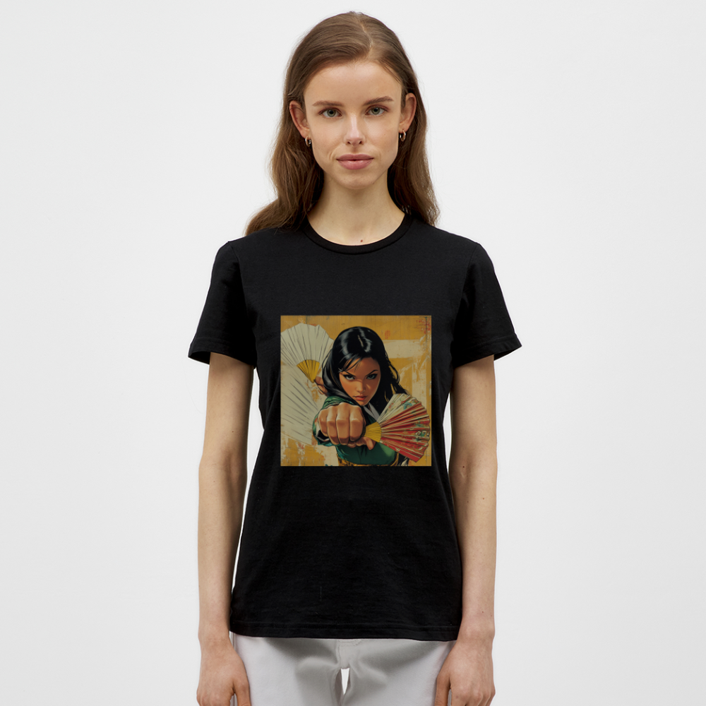 Blå Lotus , T-shirt dam - svart