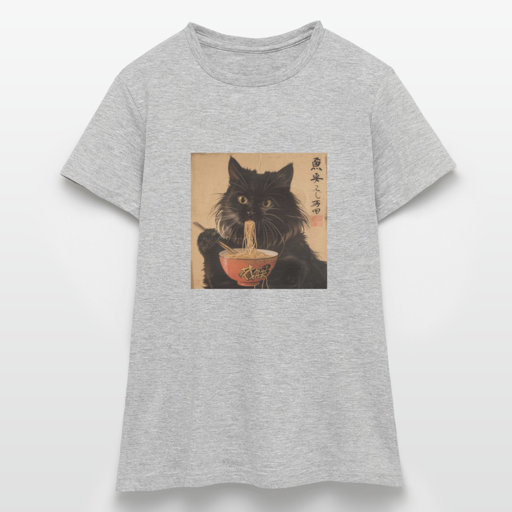 Kejsarens Katt och Ramens Hemlighet, T-shirt dam - gråmelerad