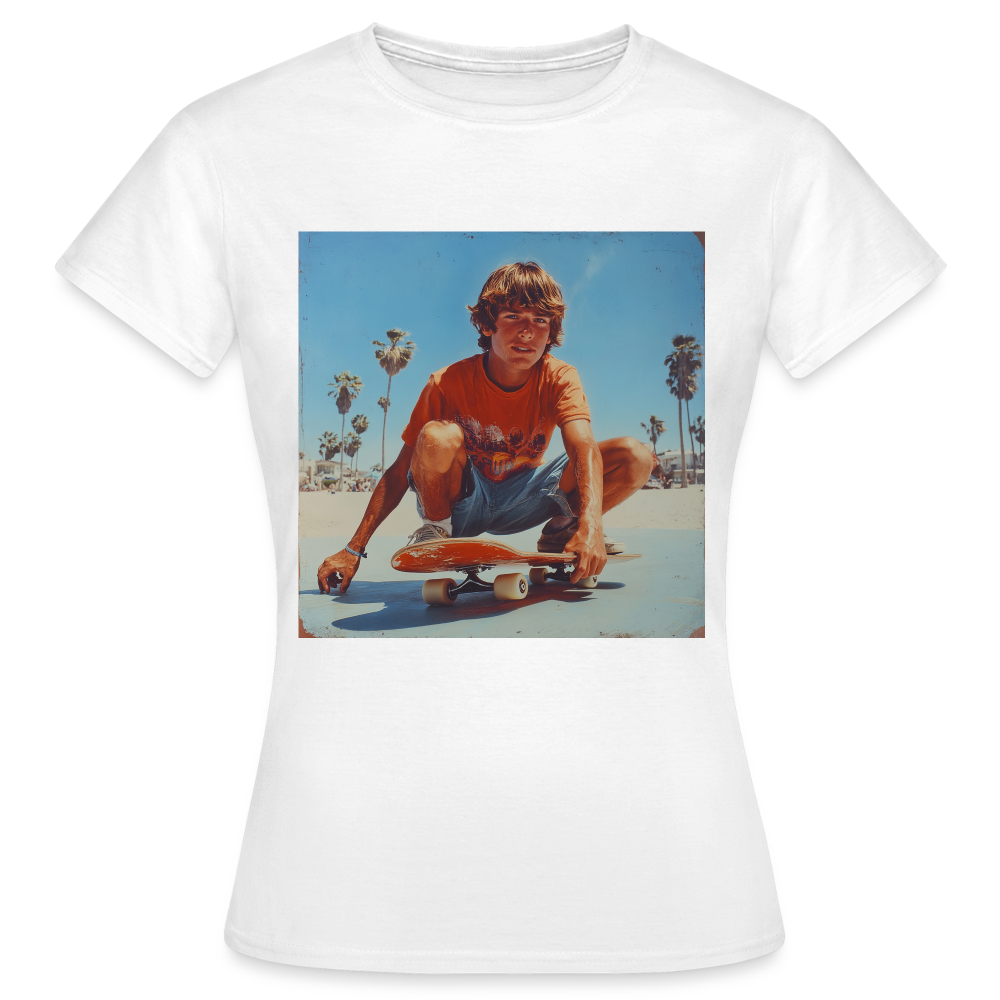 Sunset Vibes, 70s Style, T-shirt dam - vit