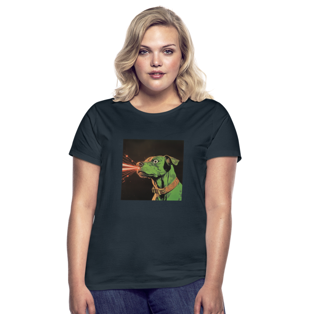 Strålhunden, T-shirt dam - marinblå