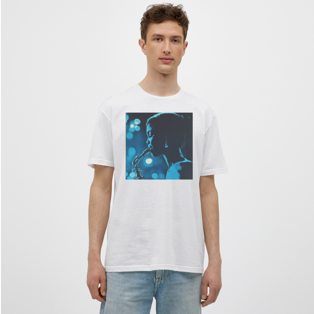 Blå toner i skymningen, T-shirt herr - vit