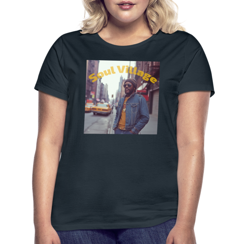 Soul Village, T-shirt dam - marinblå