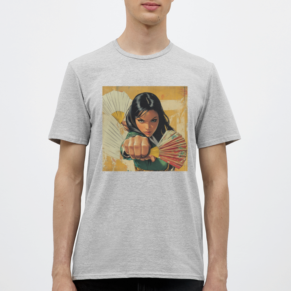 Blå Lotus, T-shirt herr - gråmelerad