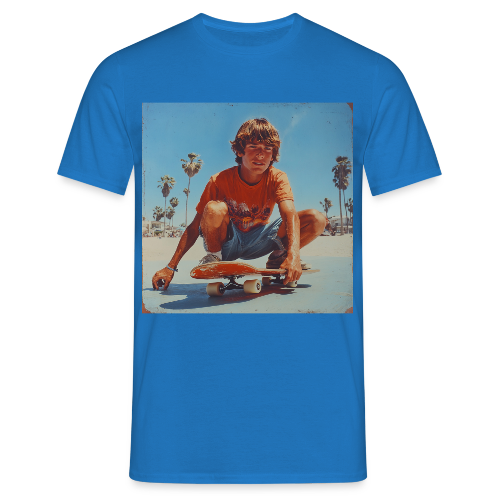 Sunset Vibes, 70s Style, T-shirt herr - kungsblå