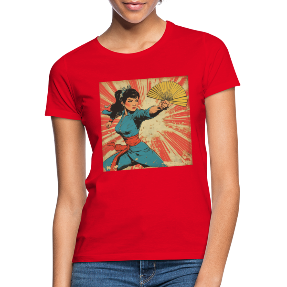 Solfjädern, T-shirt dam - röd
