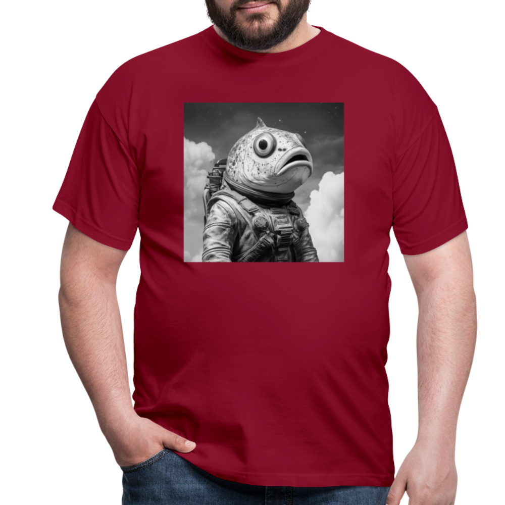 En ensam simtur i universum, T-shirt herr - tegelröd