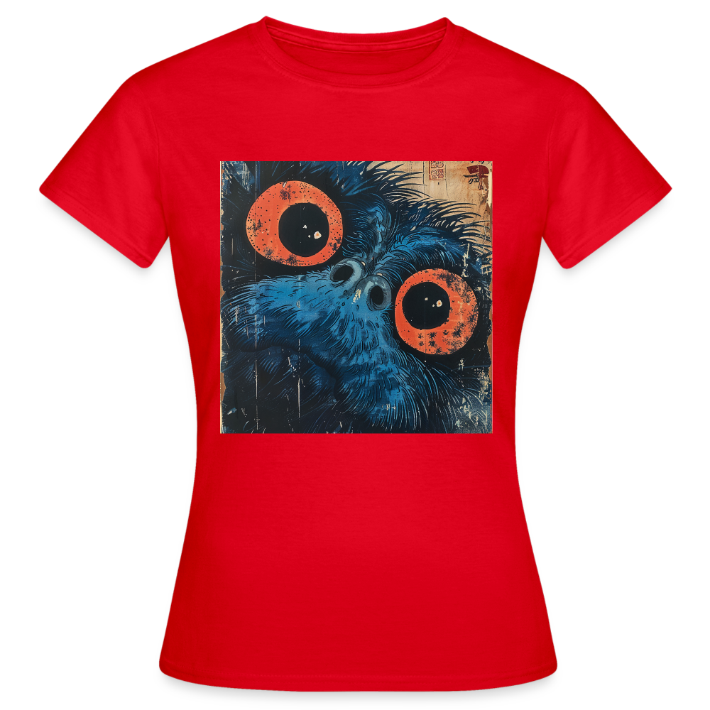 Den blå vännen, T-shirt dam - röd