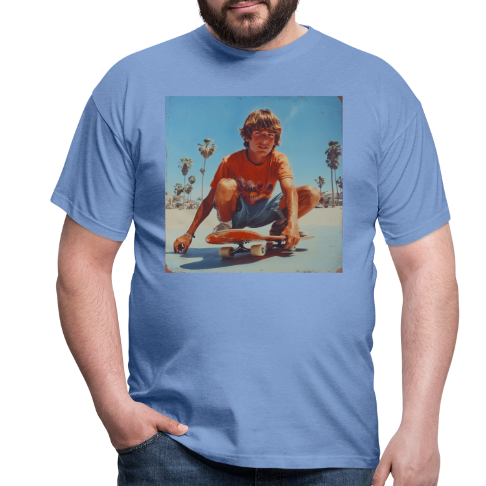 Sunset Vibes, 70s Style, T-shirt herr - carolina blue