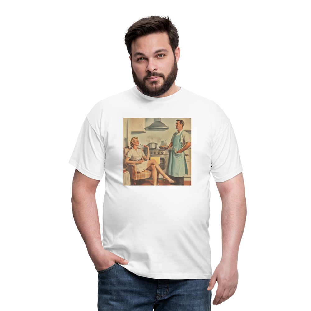 Äta bör man - annars dör man, T-shirt herr - vit