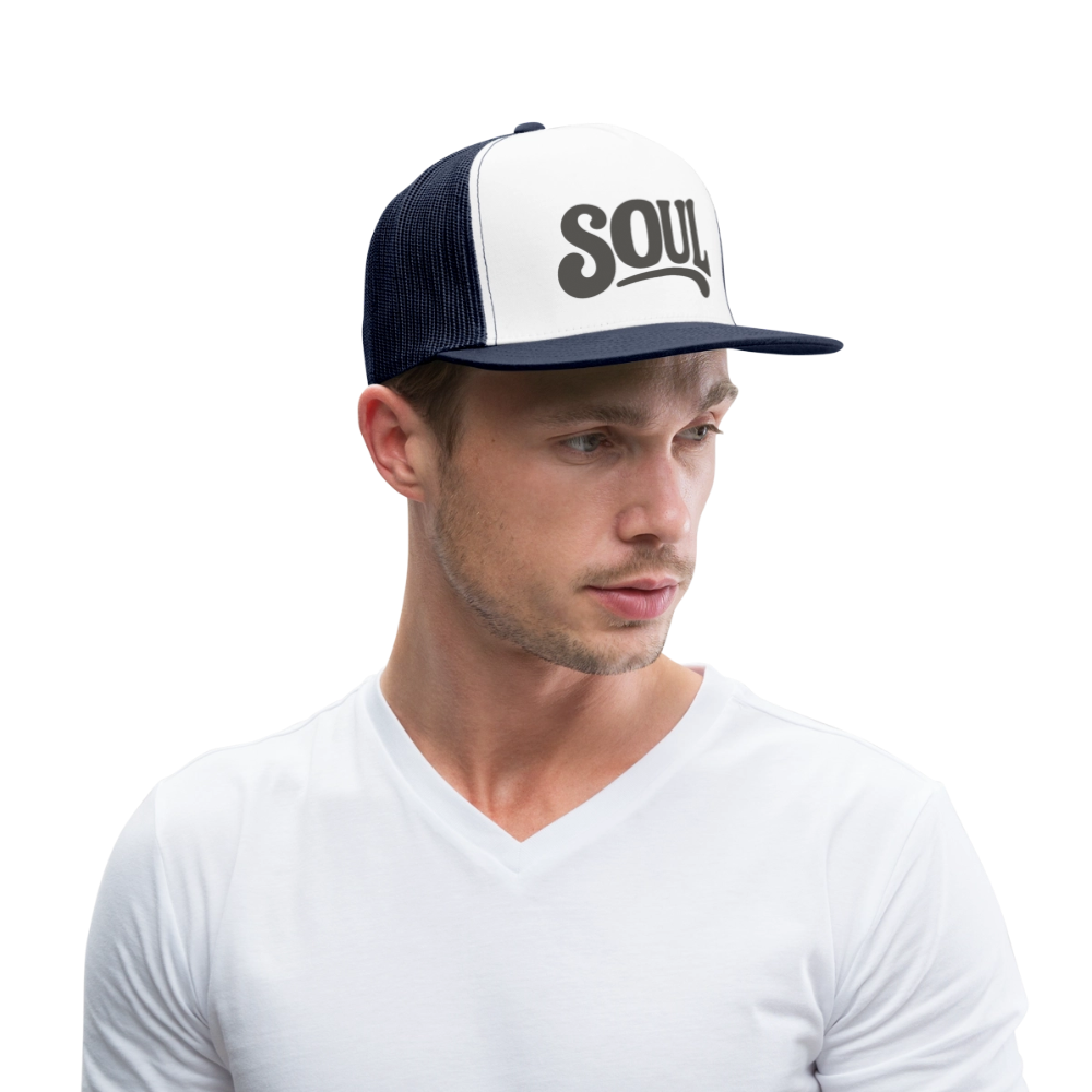 All About Soul, Trucker Cap - vit/marinblå