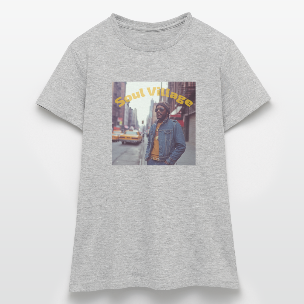 Soul Village, T-shirt dam - gråmelerad