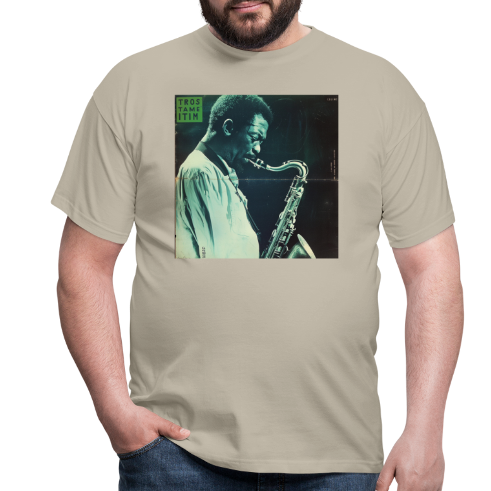 Gåtfull figur i jazzens underground, T-shirt herr - sandbeige