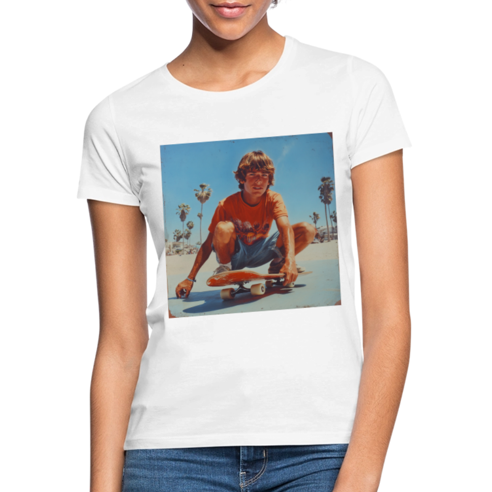 Sunset Vibes, 70s Style, T-shirt dam - vit