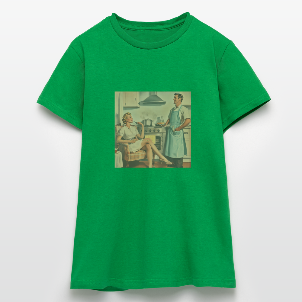 Äta bör man - annars dör man, T-shirt dam - kellygrön