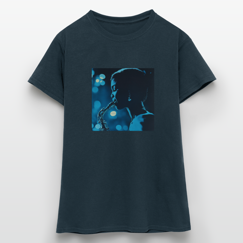 Blå toner i skymningen, T-shirt dam - marinblå