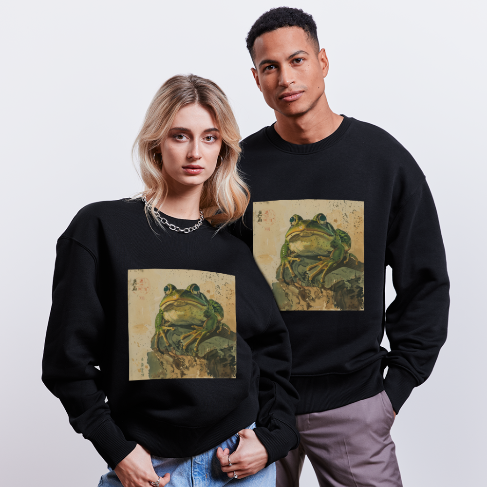 Grodan i Skymningen, Ekologisk oversizetröja RADDER unisex från Stanley/Stella - svart