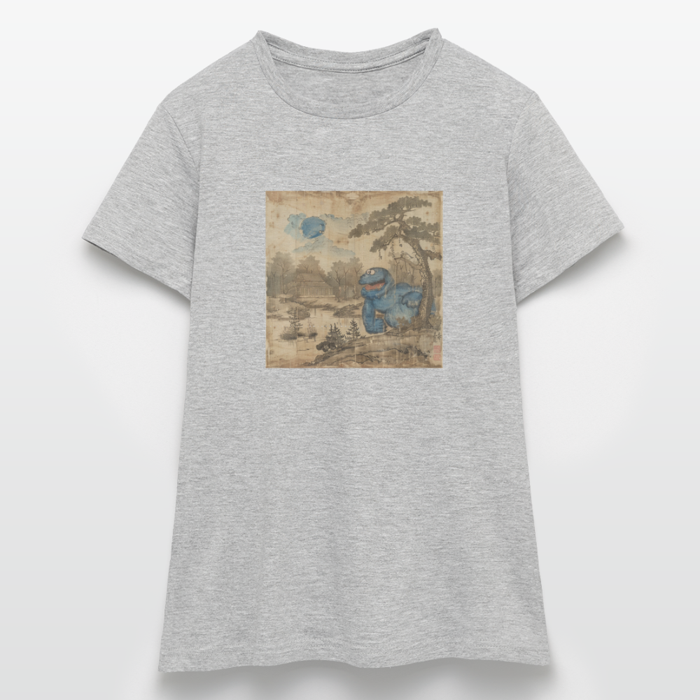 Uramiko vid floden, T-shirt dam - gråmelerad