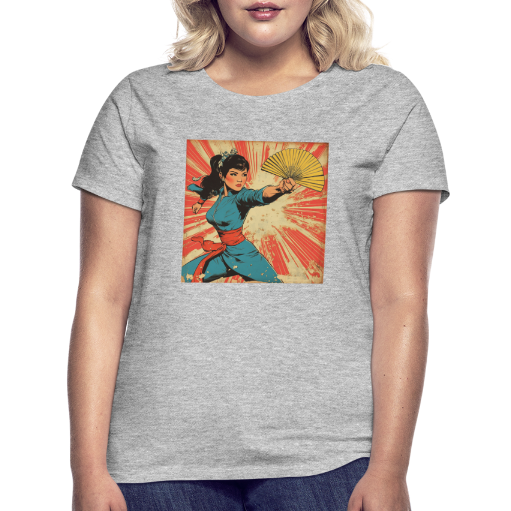 Solfjädern, T-shirt dam - gråmelerad