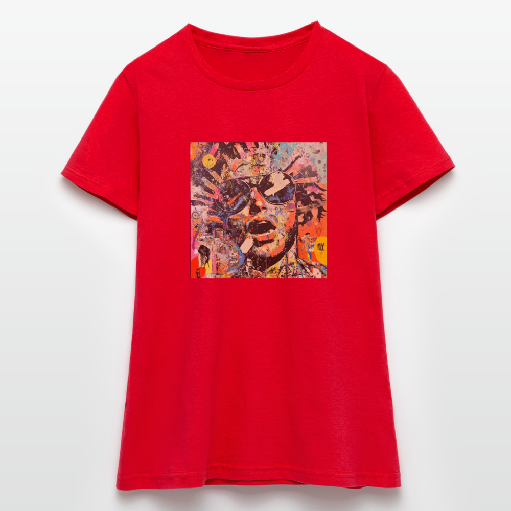 Cosmic Soul Groove, T-shirt dam - röd