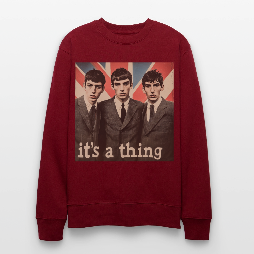 British, Bold & Unapologetic, Ekologisk sweatshirt CHANGER unisex från Stanley/Stella - vinröd