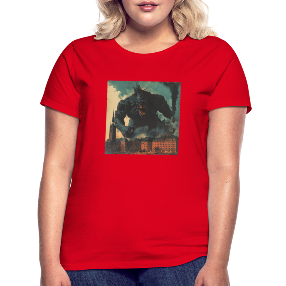 Helvetesstorm över Staden, T-shirt dam - röd