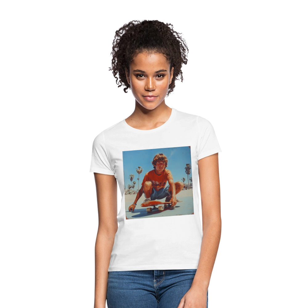 Sunset Vibes, 70s Style, T-shirt dam - vit