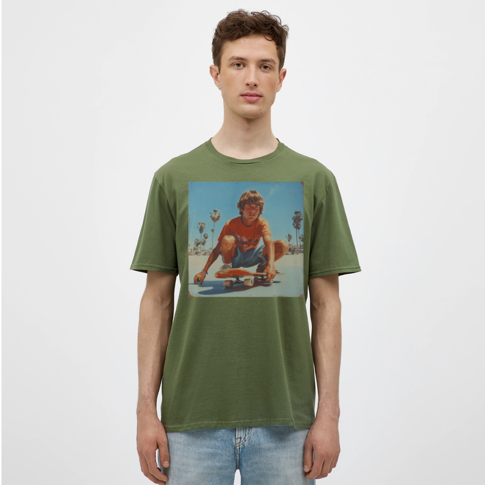 Sunset Vibes, 70s Style, T-shirt herr - Militärgrön