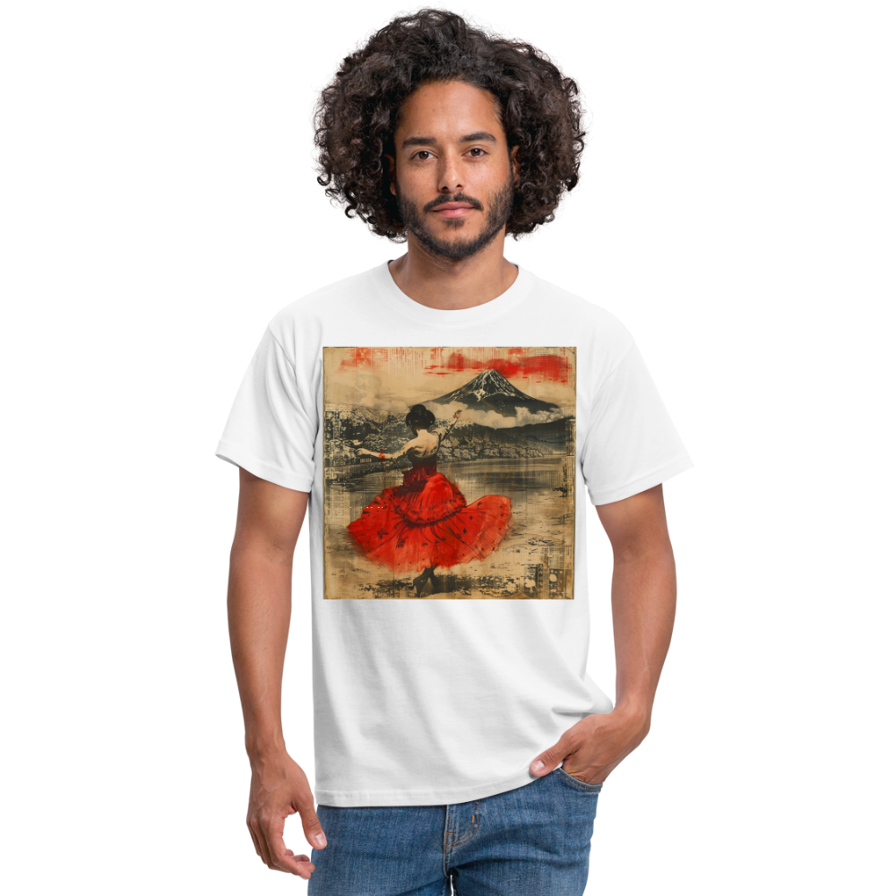 Flamenco i Solens Land, T-shirt herr - vit